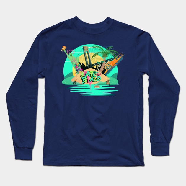 Staten Island is a Wonderland Long Sleeve T-Shirt by Paulio cheeze